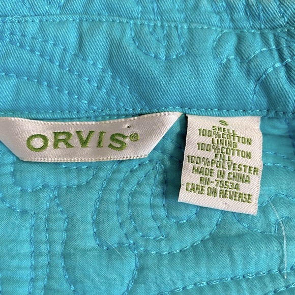 Orvis teal quilted jacket 100% cotton.2 pockets.Size S runs larger.Quilted - Picture 6 of 7